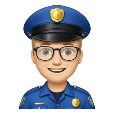 police man with glasses sticker