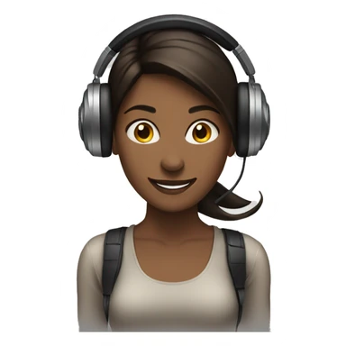 woman with headphones brunette happy sticker