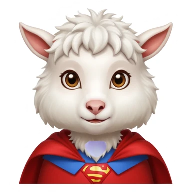 white female goat wearing a read cape like superman sticker