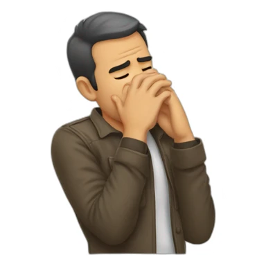 grown man doing a facepalm hard sticker