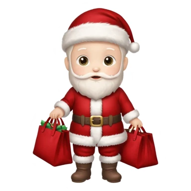 baby Santa Claus is carrying a bag of presents  sticker