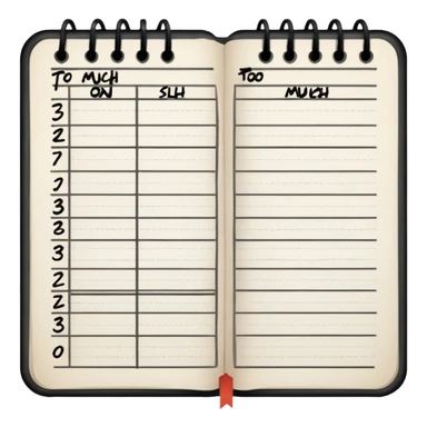 Timetable with one slot scribbled out: “too much sticker