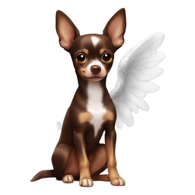 Chocolate Brown chihuahua with angel wings  sticker