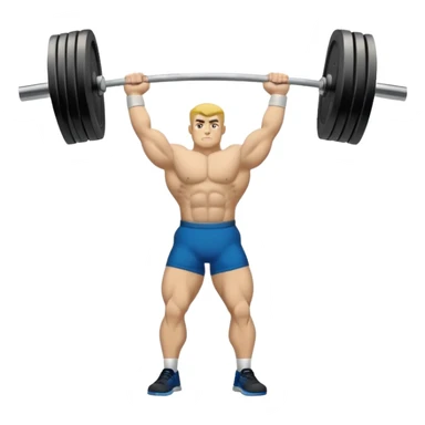 Emblem symbolizing weightlifting, featuring a barbell with heavy weights on either side, lifted above a strong, determined figure. The design conveys strength, focus, and the precision required in the sport. The barbell is centered, with a dynamic, bold style to emphasize power and athleticism.  sticker