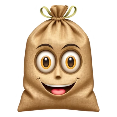 burlap sack figure with exaggerated eyes and playful crafty look sticker