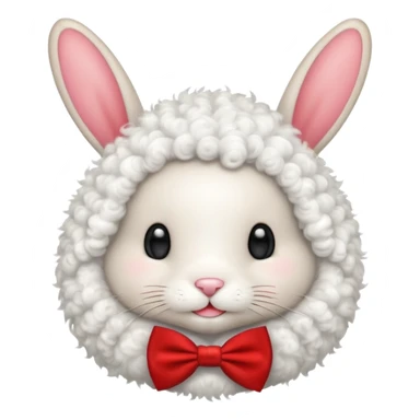 curly bunny with red bowtie sticker