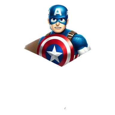Captain America is preparing a package sticker