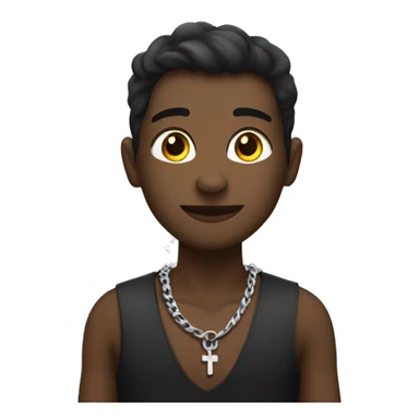 fais moi un noir avec un taper mid et un collier croix chrétienne  sticker