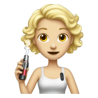 blonde girl with a vape  sticker