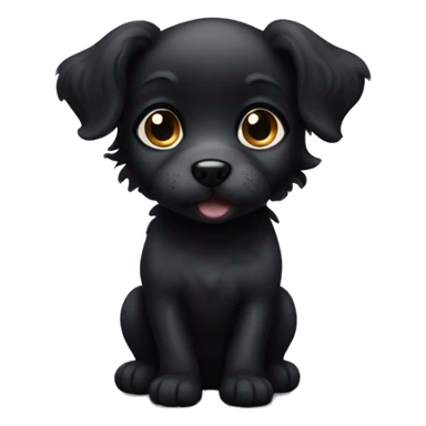 Little black puppy with curly hair and big cute eyes  sticker
