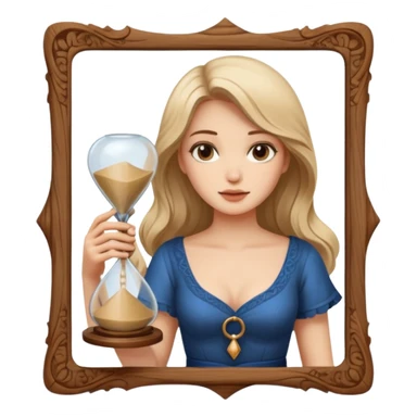 woman holding hourglass sticker