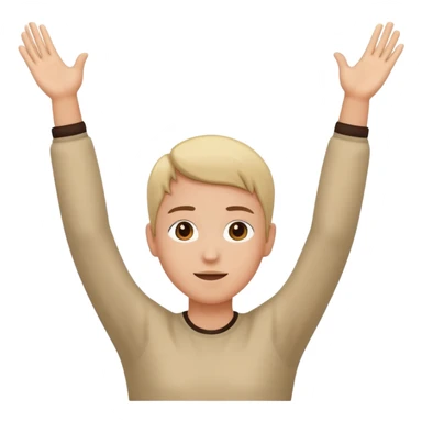 person raising arms in a simple pose sticker