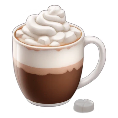 mug of hot chocolate with marshmallows and whipped cream sticker