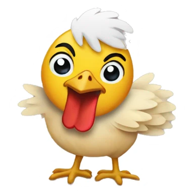 chicken sweeping the floor sticker