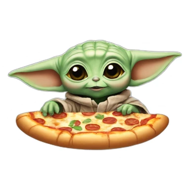 baby yoda eating pizza sticker