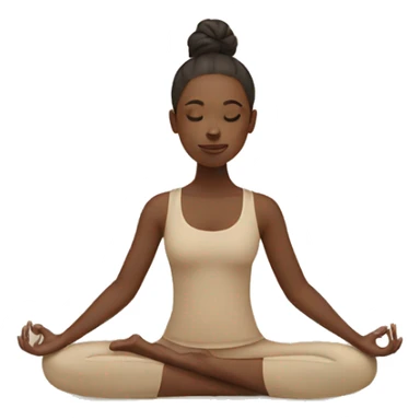 Girl doing yoga in beige tones  sticker