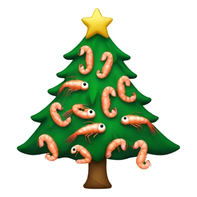 christmas tree decorated with shrimp ornaments  sticker