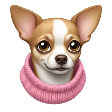 brown and white chihuahua wearing a pink sweater  sticker