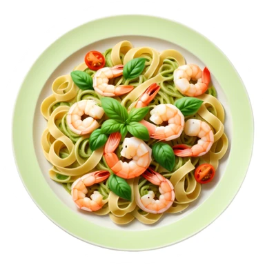 Dish - shrimp pasta with pesto sauce sticker