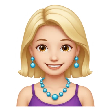 girl with a molecule necklace sticker