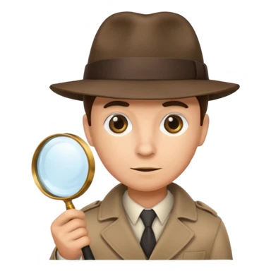 a detective film - detective in a hat with magnifying glass sticker