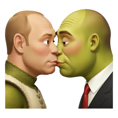 Шрек целуется с Путиным  sticker