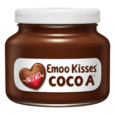 Jar of hazelnut chocolate spread and make the label say cocoa kisses  sticker