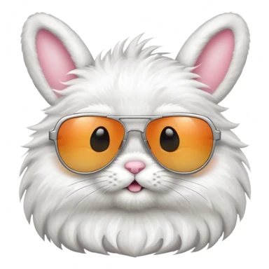 A cute bunny with a cool sunglasses sticker