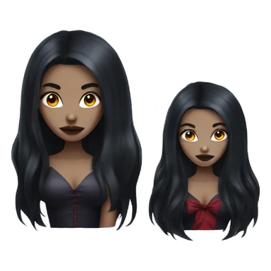 vampire girl with long black hair sticker
