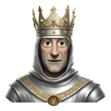 king baldwin IV in silver full face mask up with hands out sticker