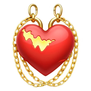 Heart wrapped in glowing chains, pulling apart sticker