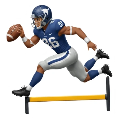 Saqoun Barkley hurdle over a person sticker