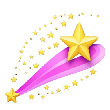 purple-pink shooting star, yelow stars sticker