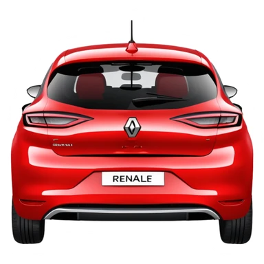 Renault Megane E-Tech electric car, rear view, red color with hatchback design sticker
