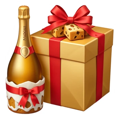 pacco natalizio panettone più spumante sticker