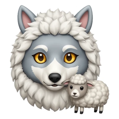 Un lobo y encima una oveja sticker