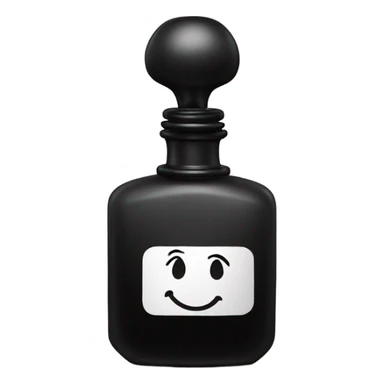 smiling perfume face with black cap sticker