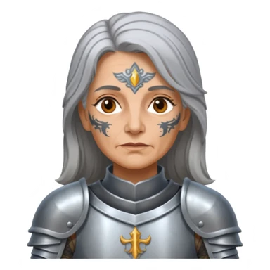 Elderly Tattooed Knights female, with long hair sticker