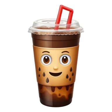 iced americano / with takeout cup / without face sticker