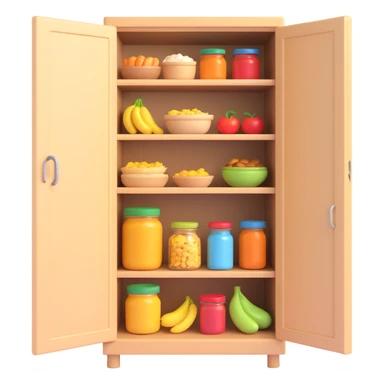 a cupboard full of food sticker