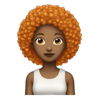 Fille afro orange light skin  sticker