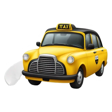 black taxi cab in a teacup sticker