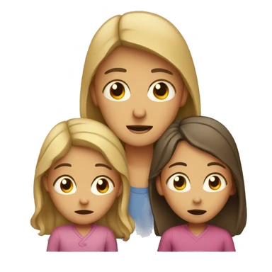 parents crying with 2 kids sticker