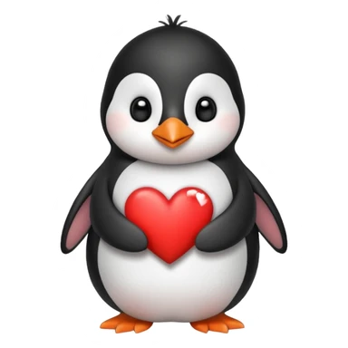 Cute penguin with holding heart sticker