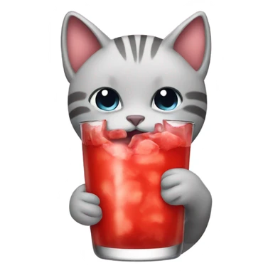 Cat drinking koolaid sticker
