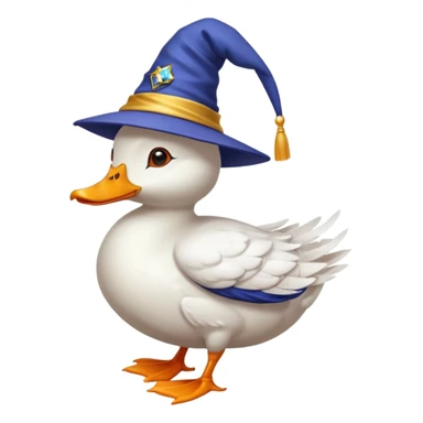 Duck wearing a wizard hat sticker