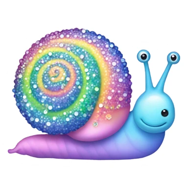 Kawaii pastel rainbow bedazzled snail sticker