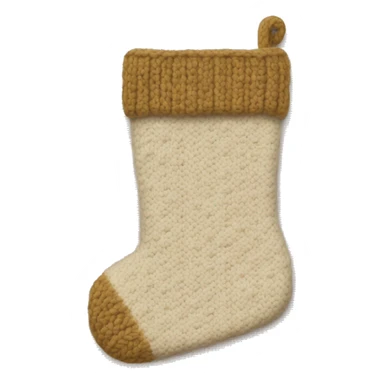 white and beige knit christmas stocking sticker