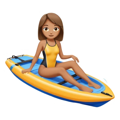 Girl sunbathing on a water sport boat  sticker