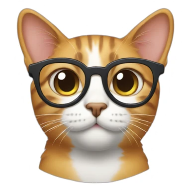 cat with nerd glasses sticker